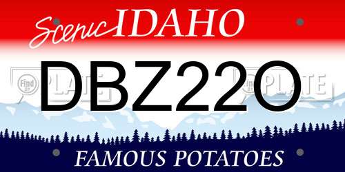 DBZ22O Idaho License Plate