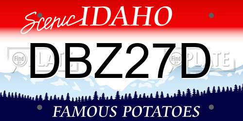 DBZ27D Idaho License Plate