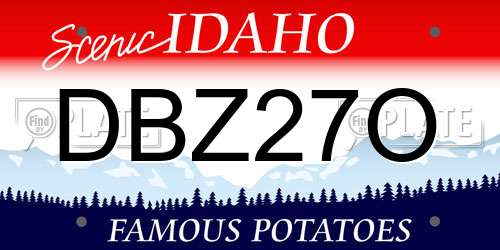 DBZ27O Idaho License Plate