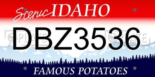 DBZ3536 Idaho License Plate