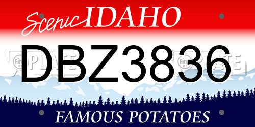 DBZ3836 Idaho License Plate