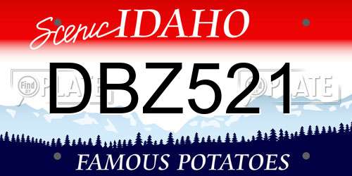 DBZ521 Idaho License Plate