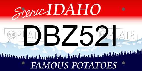 DBZ52I Idaho License Plate