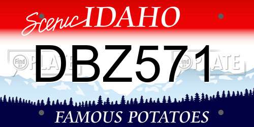 DBZ571 Idaho License Plate