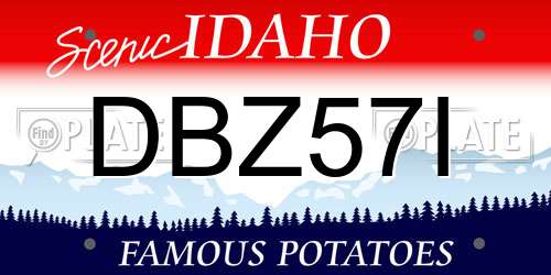 DBZ57I Idaho License Plate