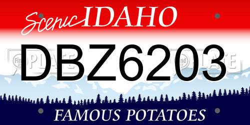 DBZ6203 Idaho License Plate