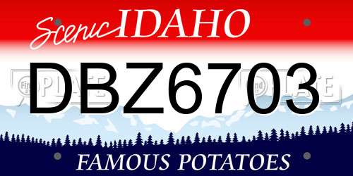 DBZ6703 Idaho License Plate