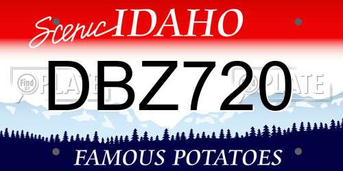 DBZ720 Idaho License Plate