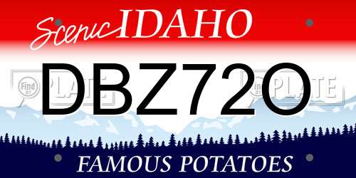 DBZ72O Idaho License Plate