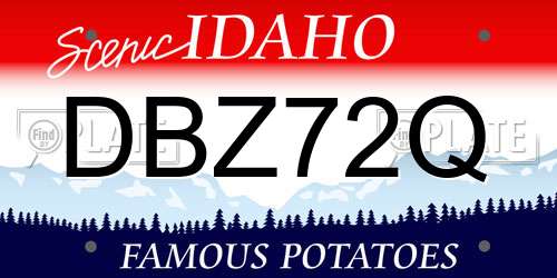DBZ72Q Idaho License Plate