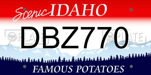 DBZ770 Idaho License Plate