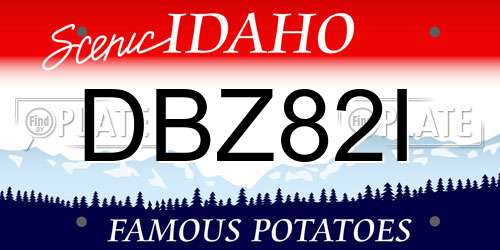 DBZ82I Idaho License Plate