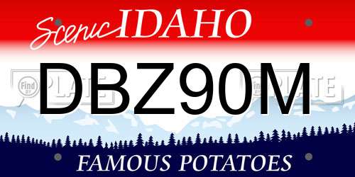 DBZ90M Idaho License Plate
