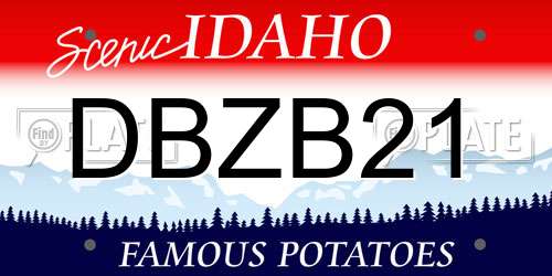 DBZB21 Idaho License Plate