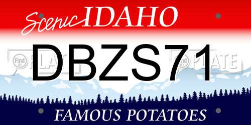 DBZS71 Idaho License Plate