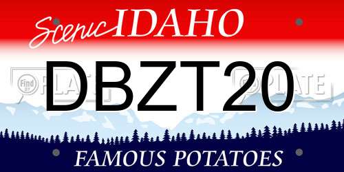 DBZT20 Idaho License Plate