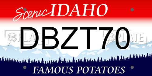DBZT70 Idaho License Plate