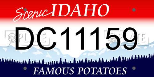 DC11159 Idaho License Plate