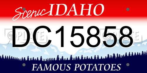 DC15858 Idaho License Plate