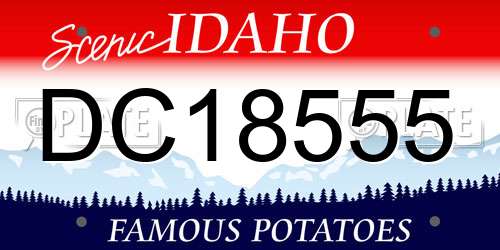 DC18555 Idaho License Plate