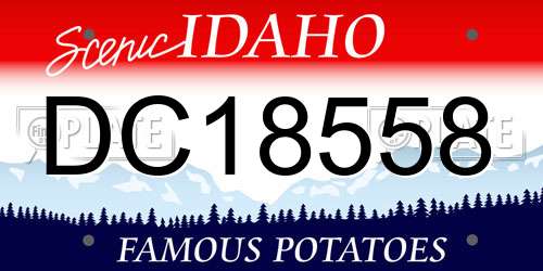 DC18558 Idaho License Plate