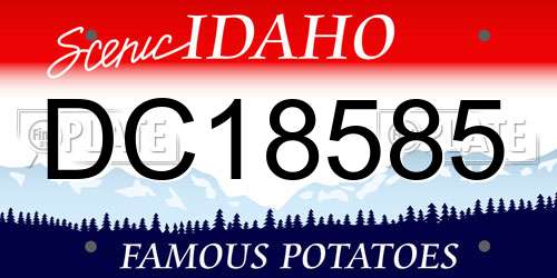 DC18585 Idaho License Plate