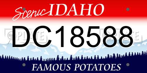 DC18588 Idaho License Plate