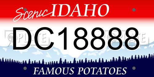 DC18888 Idaho License Plate