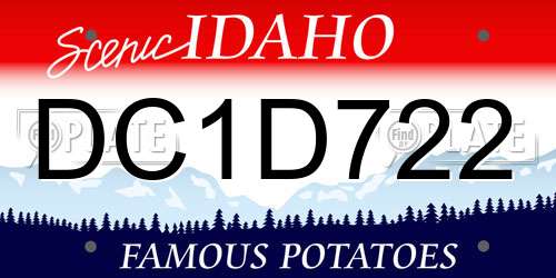 DC1D722 Idaho License Plate