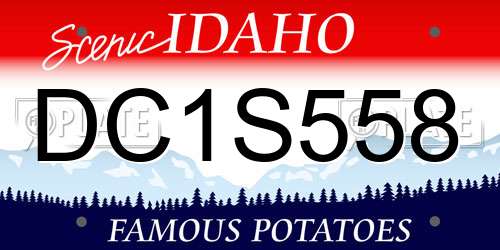 DC1S558 Idaho License Plate