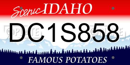DC1S858 Idaho License Plate