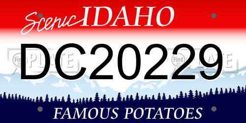 DC20229 Idaho License Plate