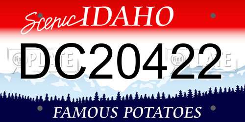 DC20422 Idaho License Plate