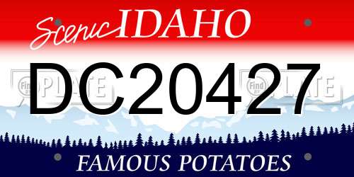 DC20427 Idaho License Plate