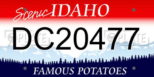 DC20477 Idaho License Plate