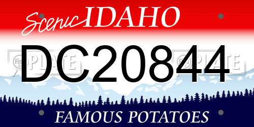 DC20844 Idaho License Plate