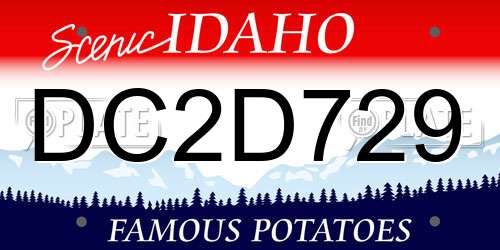 DC2D729 Idaho License Plate