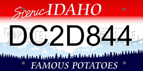 DC2D844 Idaho License Plate