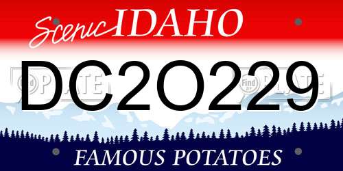 DC2O229 Idaho License Plate