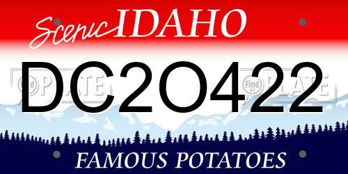 DC2O422 Idaho License Plate