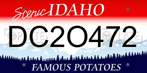 DC2O472 Idaho License Plate