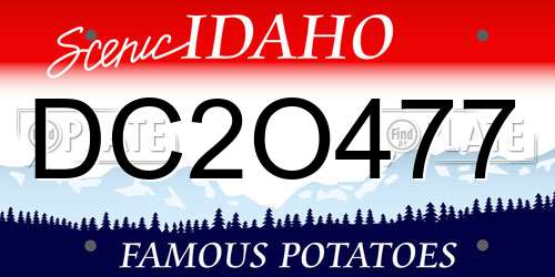DC2O477 Idaho License Plate