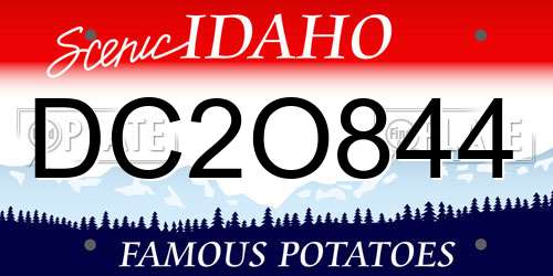 DC2O844 Idaho License Plate