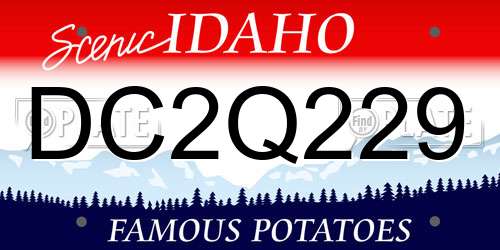 DC2Q229 Idaho License Plate