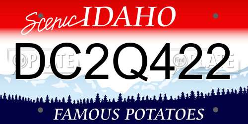 DC2Q422 Idaho License Plate