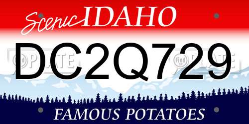 DC2Q729 Idaho License Plate
