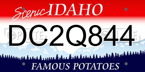 DC2Q844 Idaho License Plate