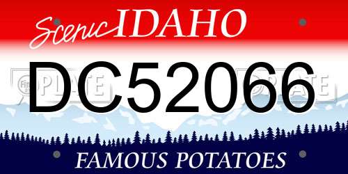 DC52066 Idaho License Plate