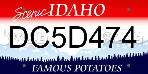 DC5D474 Idaho License Plate