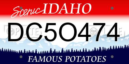 DC5O474 Idaho License Plate